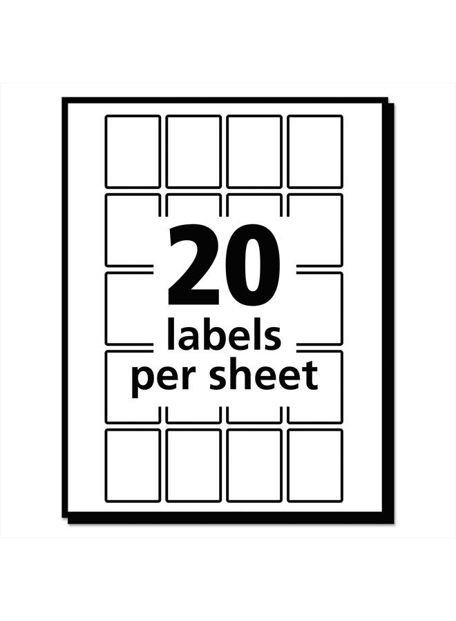 Avery Self-Adhesive Removable Labels, 0.75 x 1 Inches, White, 1000 per Pack (05428) - Image 4