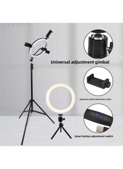 General Internet Celebrity Live Light Portable Mobile Phone Holder Self-timer Artifact Photography Beauty LED Light Ring Light-Specifications:18inch Touch Model (remote Control + Adapter + Light)  - Image 4