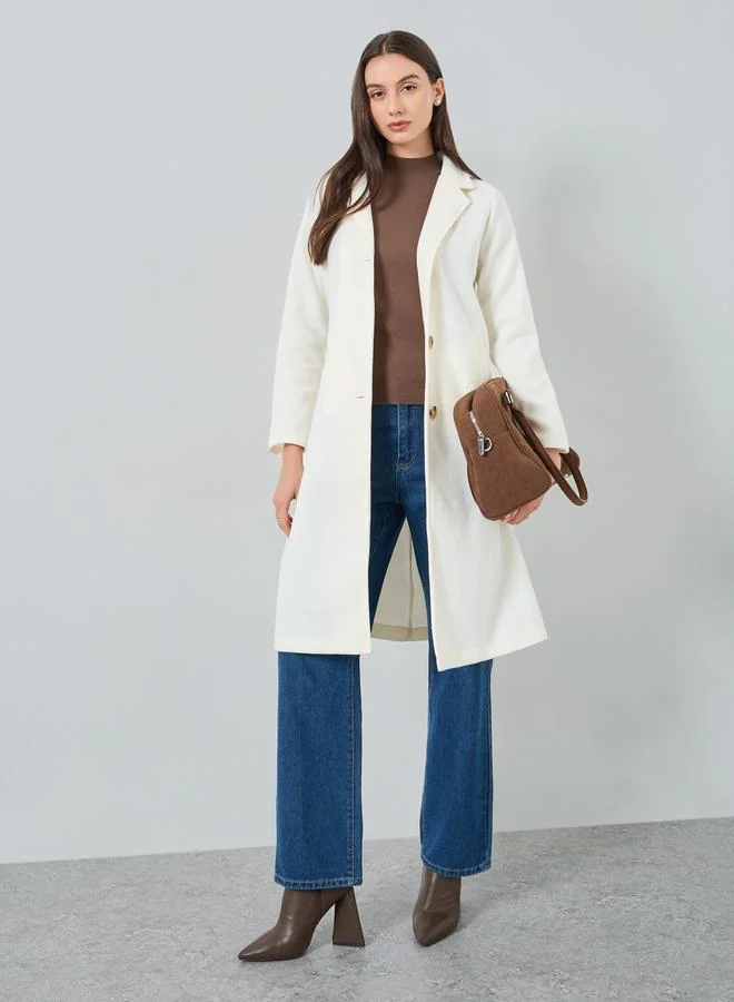 Take Two Solid Pocket Detail Wool Like Coat