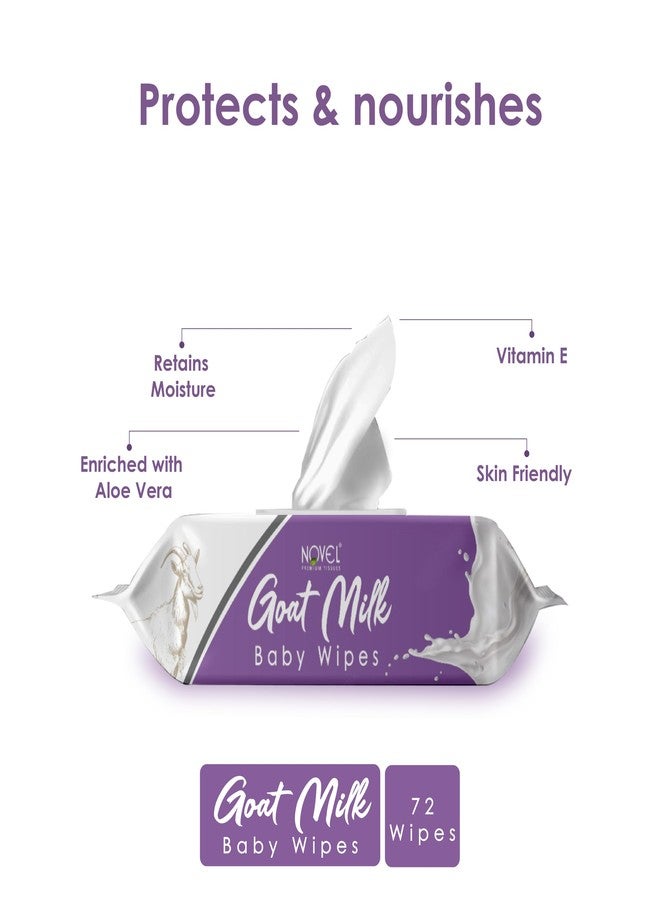 Novel Goat Milk Baby Wipes 72's Sheet - Image 4