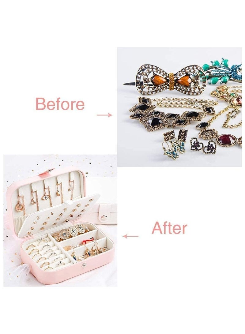 ewellery Organiser PU Leather Magnetic Buckle Portable Storage Box Case with Dividers Container for Rings, Earrings, Necklace Home Organizer - Image 5