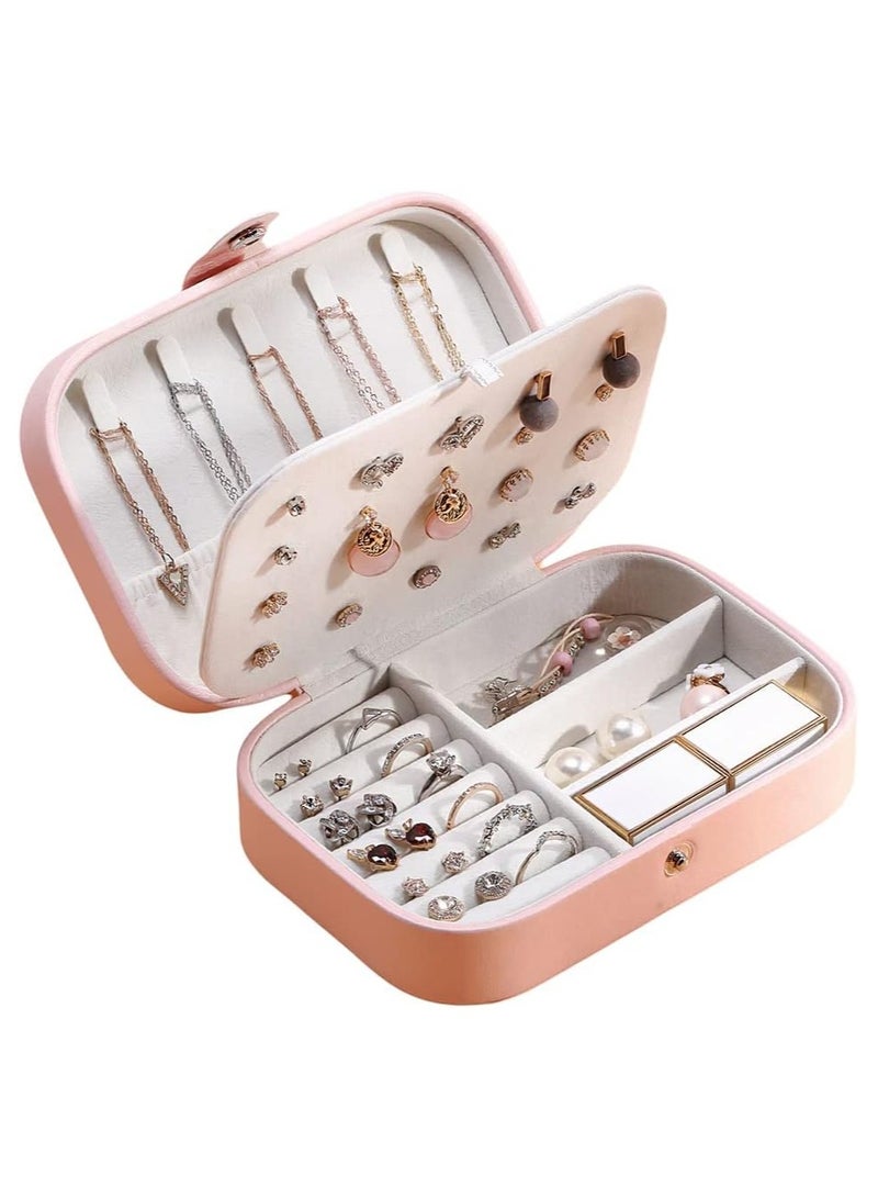 ewellery Organiser PU Leather Magnetic Buckle Portable Storage Box Case with Dividers Container for Rings, Earrings, Necklace Home Organizer - Image 1