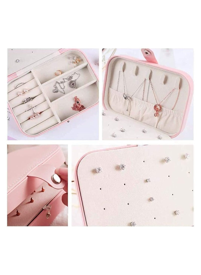 ewellery Organiser PU Leather Magnetic Buckle Portable Storage Box Case with Dividers Container for Rings, Earrings, Necklace Home Organizer - Image 4