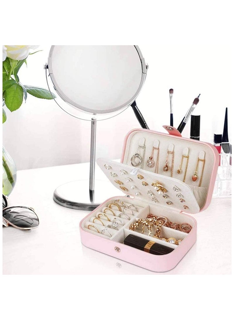 ewellery Organiser PU Leather Magnetic Buckle Portable Storage Box Case with Dividers Container for Rings, Earrings, Necklace Home Organizer - Image 3