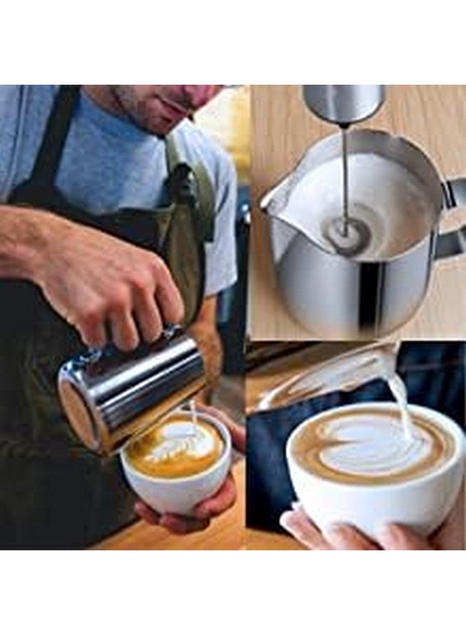 3D CREATIONS 900 MLStainless Steel Milk Frothing Pitcher Milk Coffee Cappuccinos Milk Latte Art Jug Cup Frothing espresso Steamer - Image 5