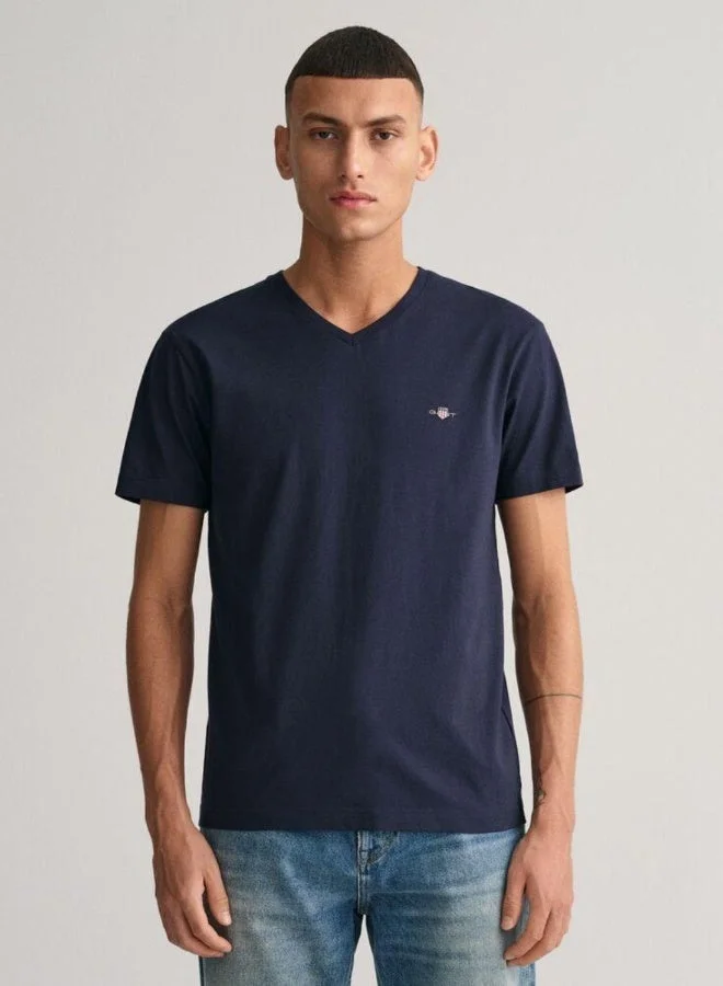 GANT Gant Slim Fit Shield V-Neck T-Shirt