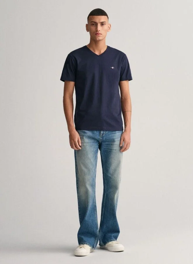 GANT  Gant Slim Fit Shield V-Neck T-Shirt for Men | Best Price UAE