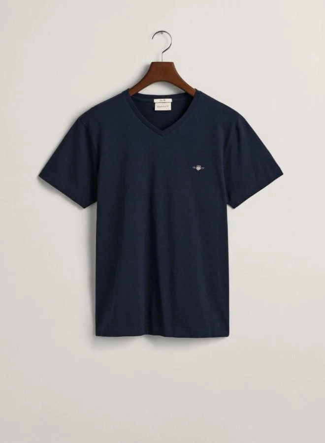 GANT  Gant Slim Fit Shield V-Neck T-Shirt for Men | Best Price UAE