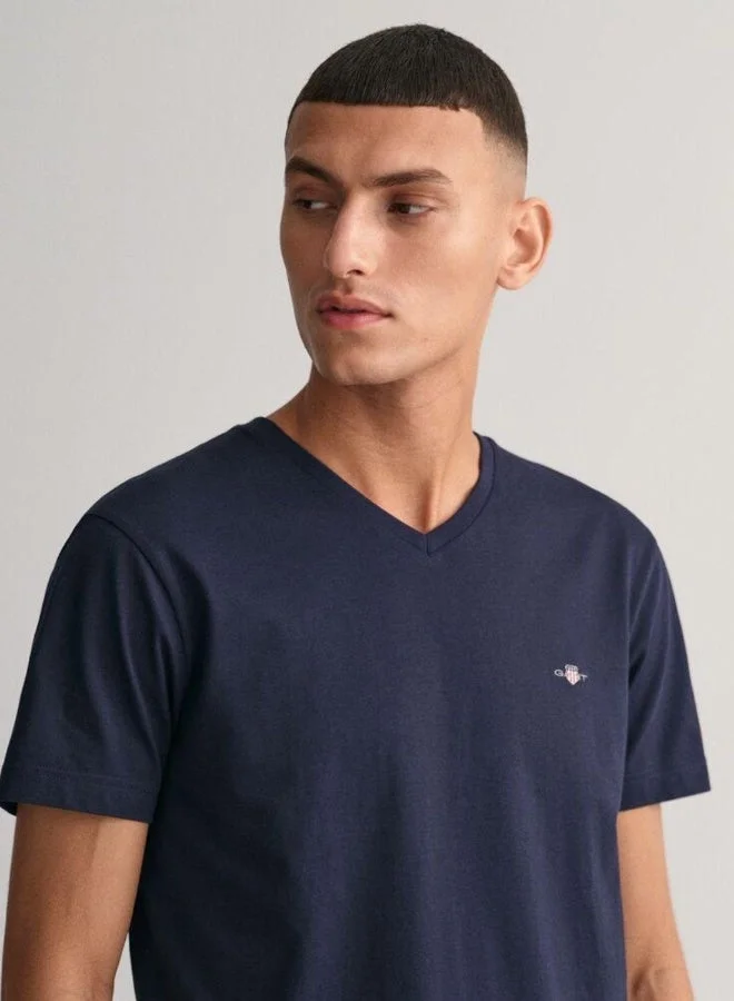 GANT  Gant Slim Fit Shield V-Neck T-Shirt for Men | Best Price UAE