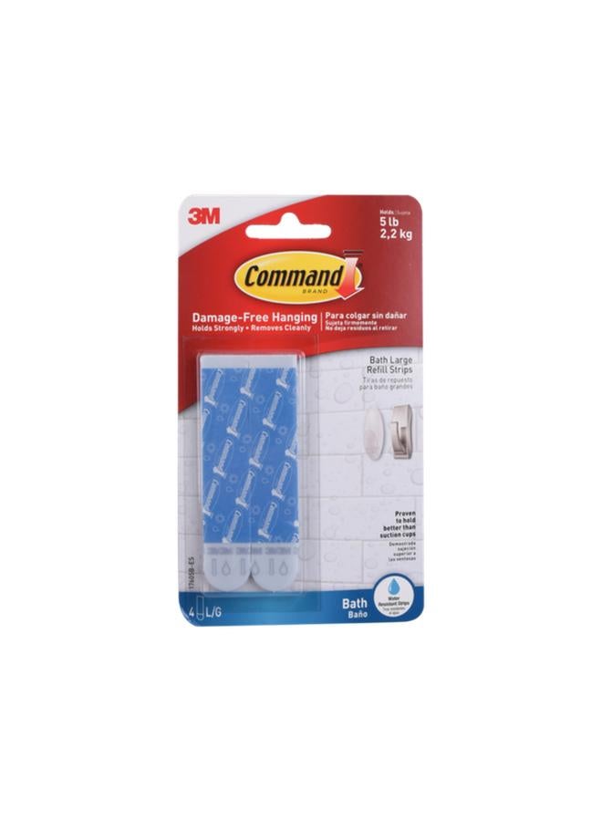 Command 4-Piece Adhesive Replacement Strip Blue - Image 1