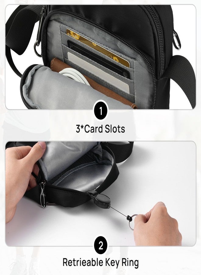 VADOO Sling Bag for Men Women, Anti Theft Crossbody Shoulder Bag with Zipper Lock, RFID Blocking & Waterproof for Travel Casual(Black) - Image 5
