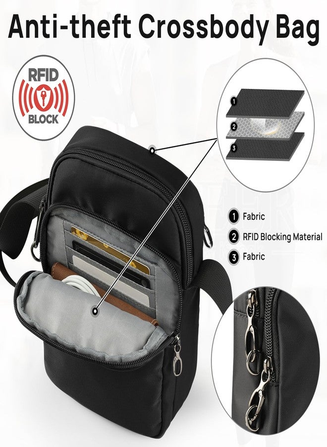 VADOO Sling Bag for Men Women, Anti Theft Crossbody Shoulder Bag with Zipper Lock, RFID Blocking & Waterproof for Travel Casual(Black) - Image 2
