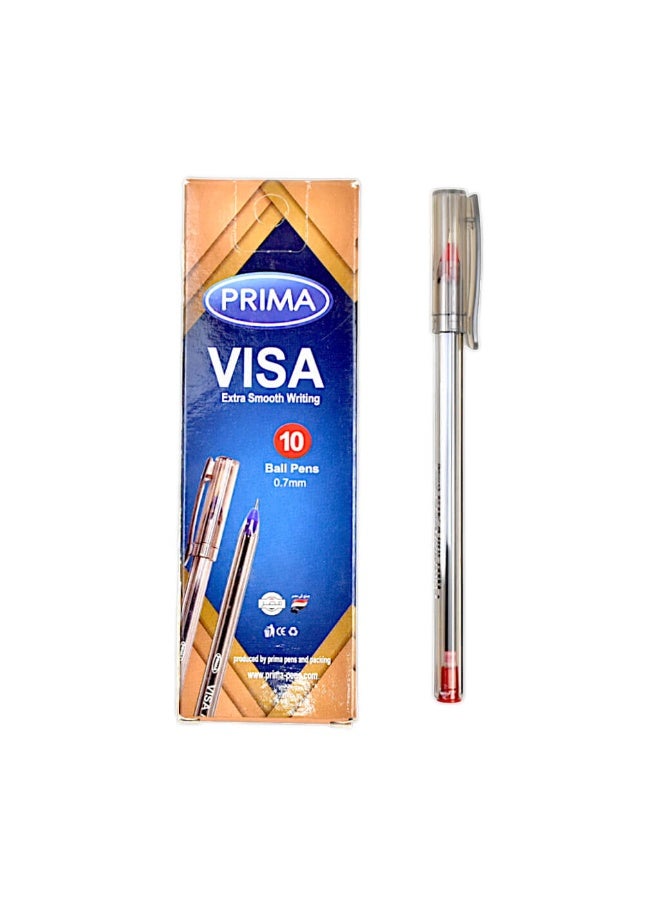 Prima Visa Pens 0.7mm red and blue 10 Pens (2 pack) - Image 3