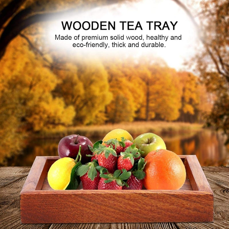 comfrt Square Wood Tray, Serving Dish Tea Plate Bed Tray for Sushi Snacks Fruits(12.5 * 12.5cm) - Image 2