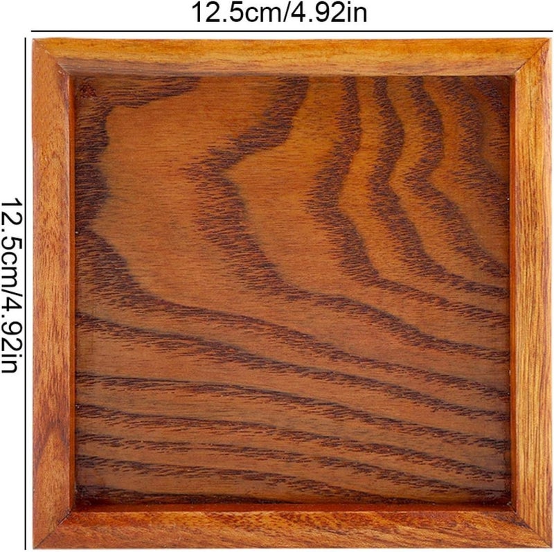 comfrt Square Wood Tray, Serving Dish Tea Plate Bed Tray for Sushi Snacks Fruits(12.5 * 12.5cm) - Image 5