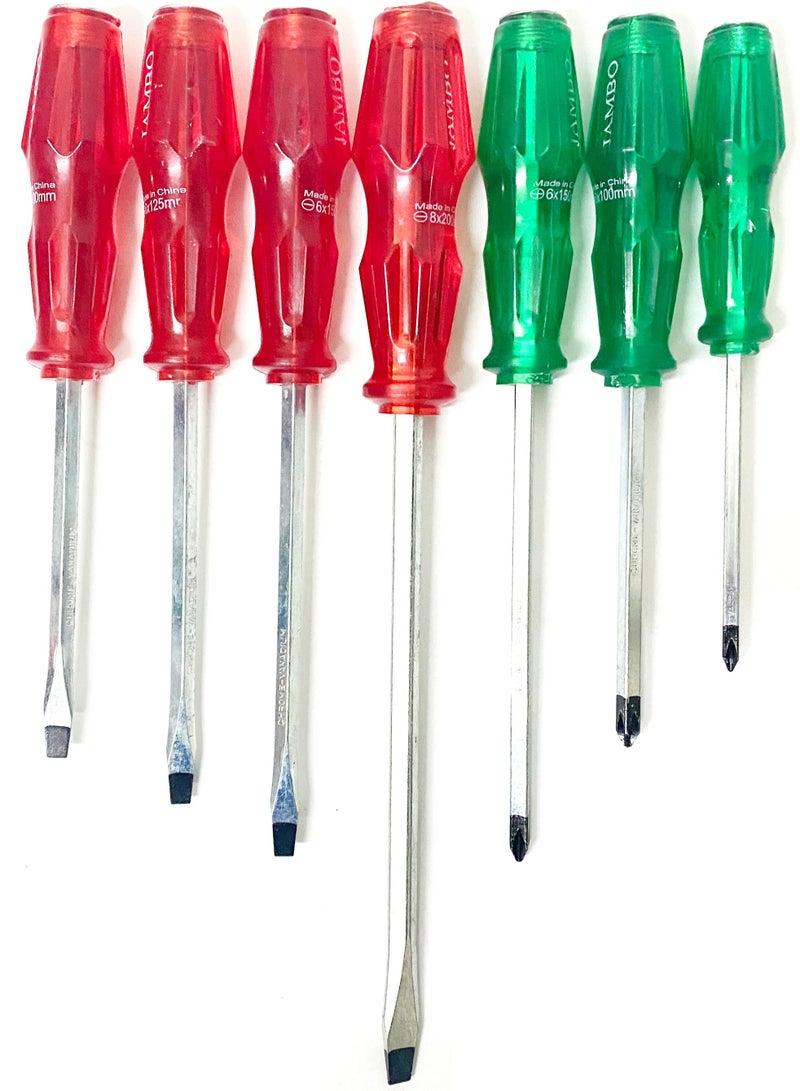 screwdriver 7 pc Jambo green/red - Image 1