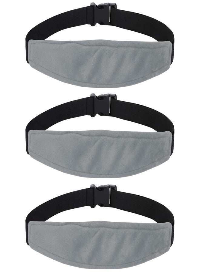 REFLYAWAY 3 Pieces Baby Car Seat Head Support - Head Band Strap Headrest, Sleep Sling Sleep Locator for Infants and Toddlers Cute Pattern Kids Travel (Soft Grey) - Image 1