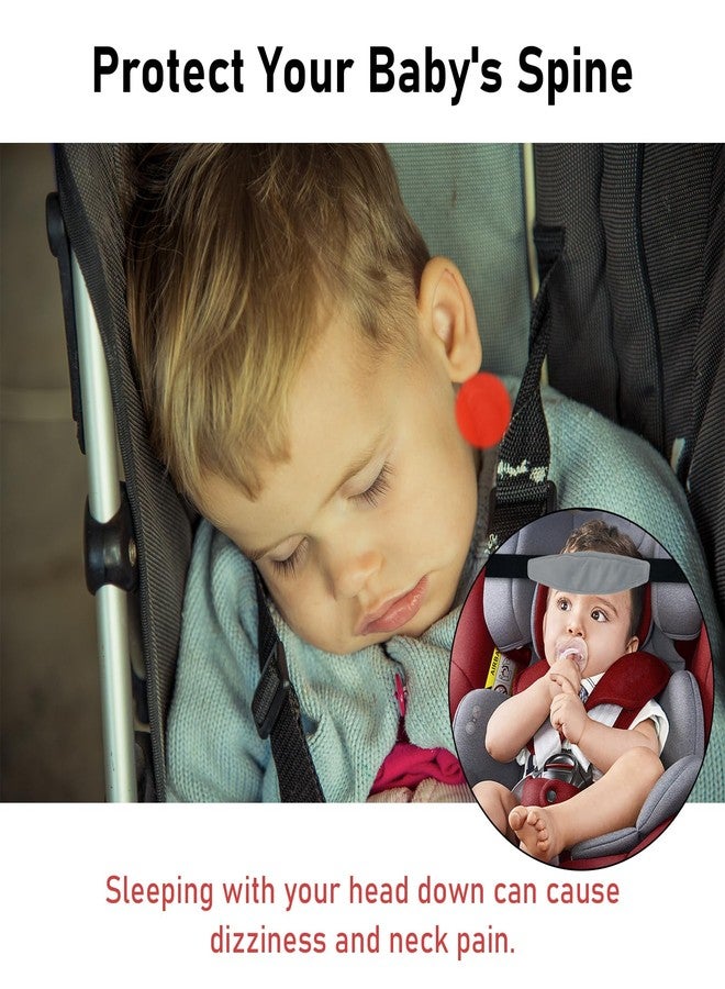 REFLYAWAY 3 Pieces Baby Car Seat Head Support - Head Band Strap Headrest, Sleep Sling Sleep Locator for Infants and Toddlers Cute Pattern Kids Travel (Soft Grey) - Image 5