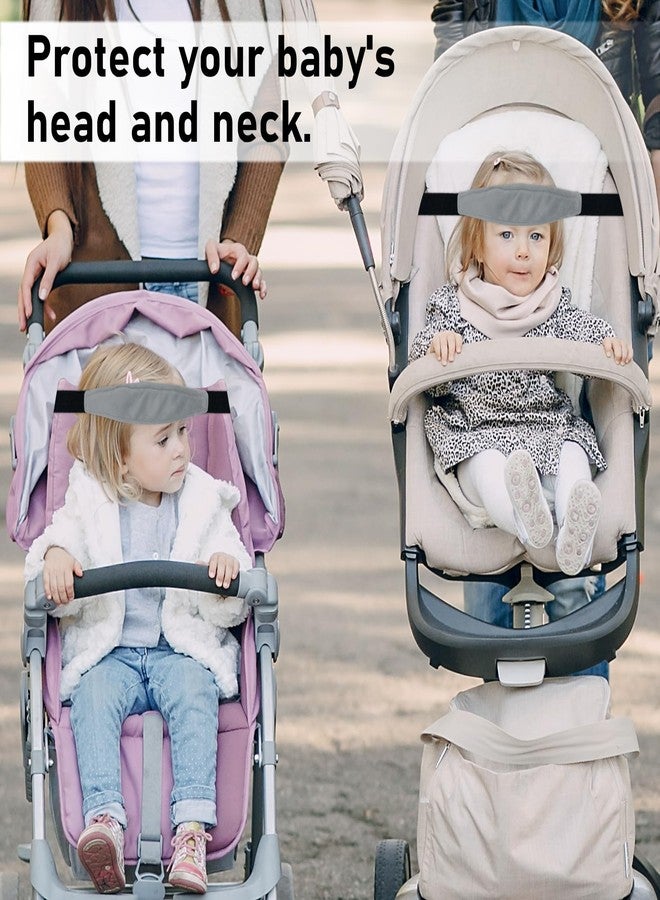 REFLYAWAY 3 Pieces Baby Car Seat Head Support - Head Band Strap Headrest, Sleep Sling Sleep Locator for Infants and Toddlers Cute Pattern Kids Travel (Soft Grey) - Image 4