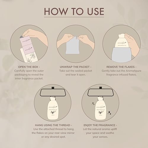 Aromahpure Premium Car Perfume Fragrance Flakes - Addiction - Leather Fragrance Luxury Car Air Freshener made Organically with Essential Oil, Grains, and Flakes - 50Gms, Refresh your car for 30 days - Image 3
