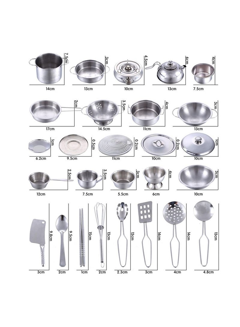 Kitchen Pretending To Be A Chef Toys Stainless Steel Kitchenware Cooking Appliances - Image 3