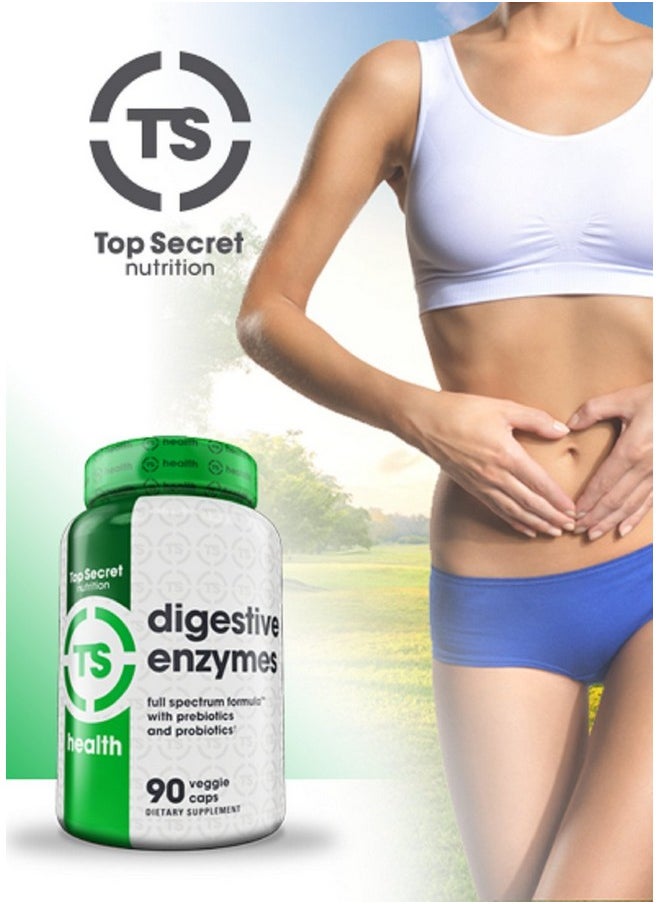 Digestive Enzymes With Prebiotics And Probiotics And Bioperine For Better Digestion And Nutrient Absorption Helps With Bloating And Gas (90 Veggie Caps)