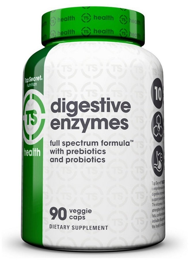 Digestive Enzymes With Prebiotics And Probiotics And Bioperine For Better Digestion And Nutrient Absorption Helps With Bloating And Gas (90 Veggie Caps)