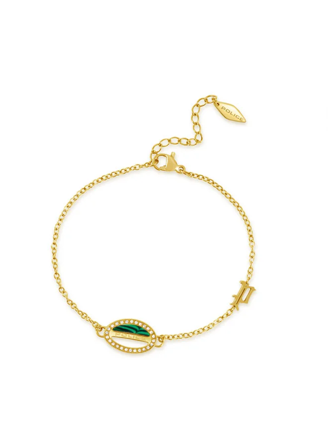 POLICE Ellipse Gold Malachite & Mother of Pearl Bracelet for Women