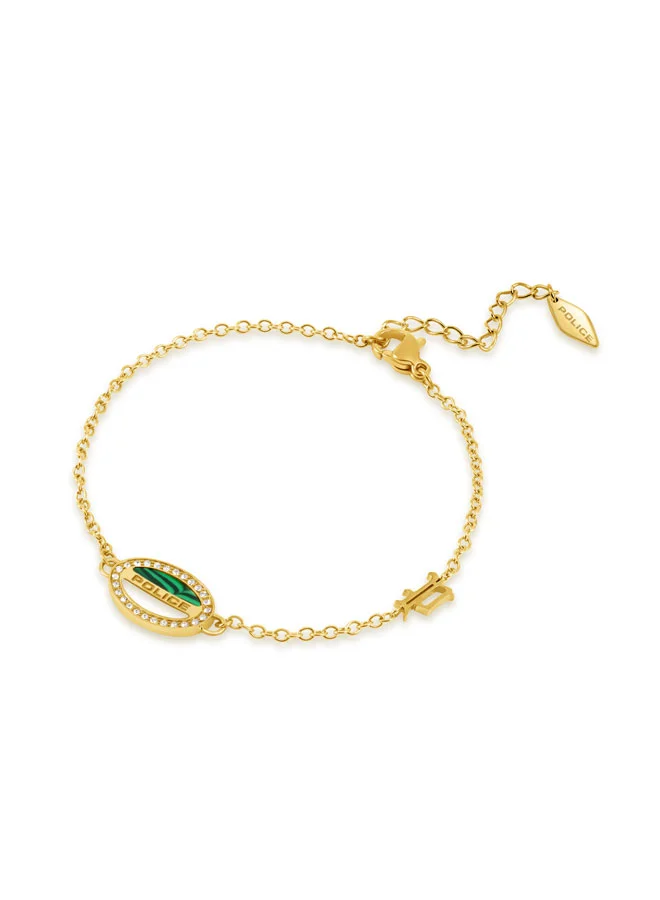 POLICE Ellipse Gold Malachite & Mother of Pearl Bracelet for Women