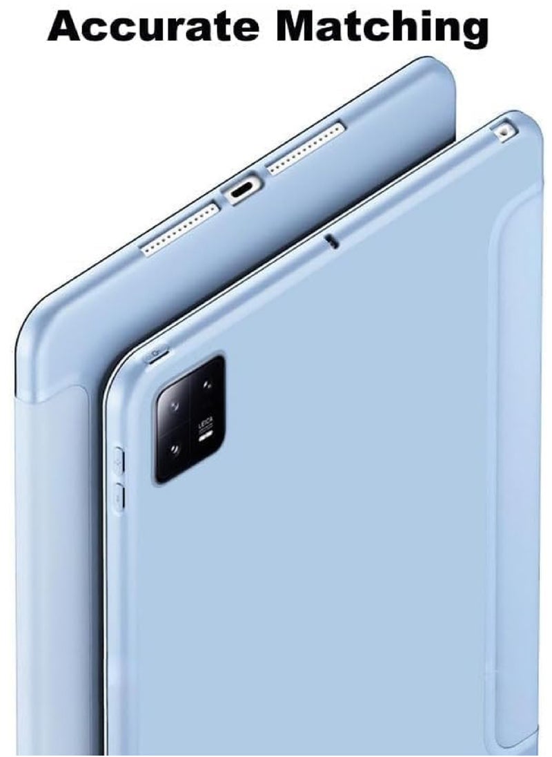روك بو حافظة لجهاز Xiaomi Mi Pad 6/Mi Pad 6 Pro مقاس 11 بوصة 2023، غطاء حماية ذكي خفيف الوزن ثلاثي الطيات مع حامل متعدد الزوايا، حافظة إيقاظ ونوم لجهاز Xiaomi Pad 6 مقاس 11 بوصة/Xiaomi Pad 6 Pro مقاس 11 بوصة 2023  - Image 5