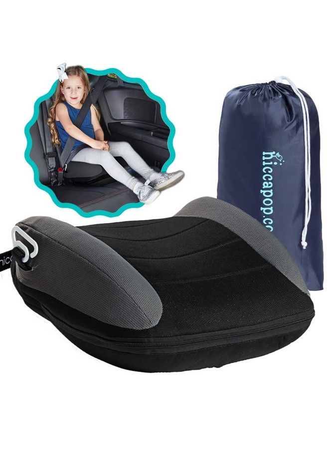 hiccapop مقعد سيارة معزز قابل للنفخ من Uberboost؛ مقعد سيارة معزز ضيق بدون ظهر قابل للنفخ للسفر؛ مقعد معزز محمول للأطفال الصغار؛ أسود/رمادي - Image 1