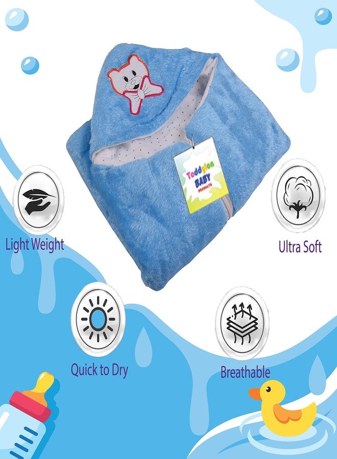 Toddylon بطانية توديلون للأطفال حديثي الولادة بغطاء رأس، حقيبة حمل (من 0 إلى 6 أشهر) أزرق - Image 4
