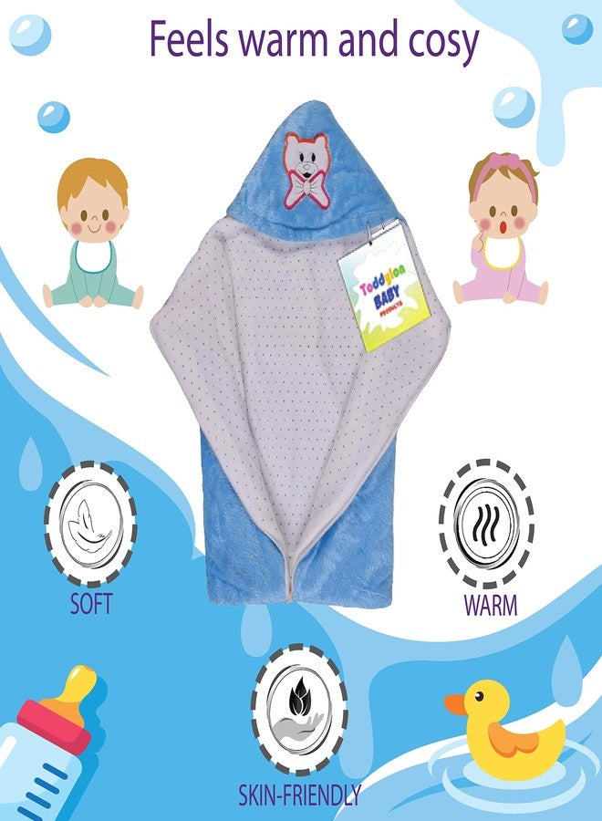 Toddylon بطانية توديلون للأطفال حديثي الولادة بغطاء رأس، حقيبة حمل (من 0 إلى 6 أشهر) أزرق - Image 3