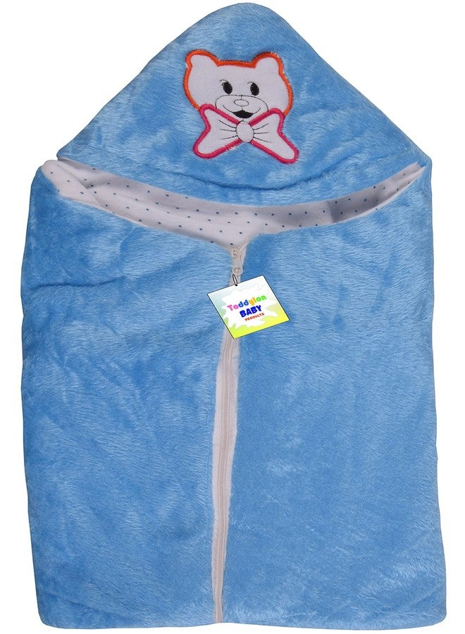Toddylon بطانية توديلون للأطفال حديثي الولادة بغطاء رأس، حقيبة حمل (من 0 إلى 6 أشهر) أزرق - Image 1