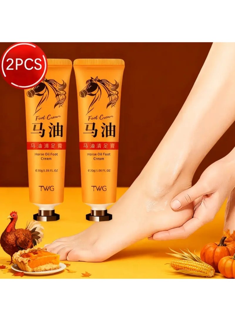 TWG 2 Pcs Oily Foot Cream, Suitable for Dry Skin, Suitable for Hand and Foot Care with Cracked Heels, Knees, Elbows, Hands and Feet, Non-alcoholic, Suitable for Daily Care - Image 1