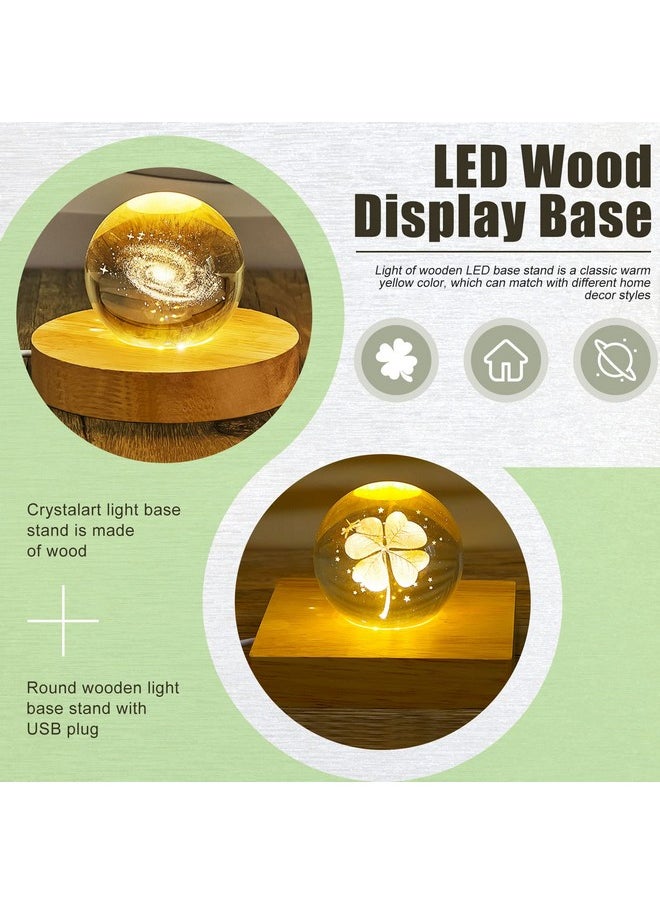 Honoson 8 Pcs Wooden LED Display Base Lighted Base for Crystal Art Wood Display Lighted Base for Glass Art LED Lighted Base for Display 3D Crystal Glass Warm Light (Round and Square Surface Style) - pzsku/ZB4B8A6C90697F624A634Z/45/_/1740982550/3c3aa42d-8d1e-4983-a9fc-ba5ab40dbdb4