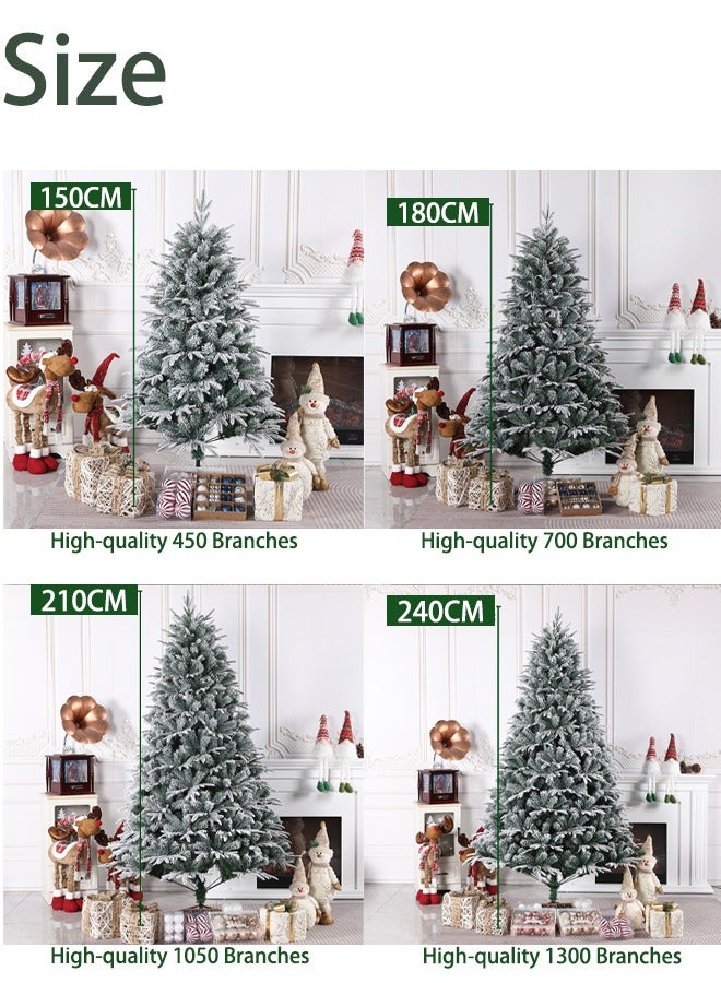 TAPIT Christmas Tree Artificial Snow Flocked Pine Tree Premium PVC Xmas Tree with Solid Metal Stand Premium Hinged Ideal for Indoor Outdoor Ornaments Home Office Party Festival Decor - Image 5