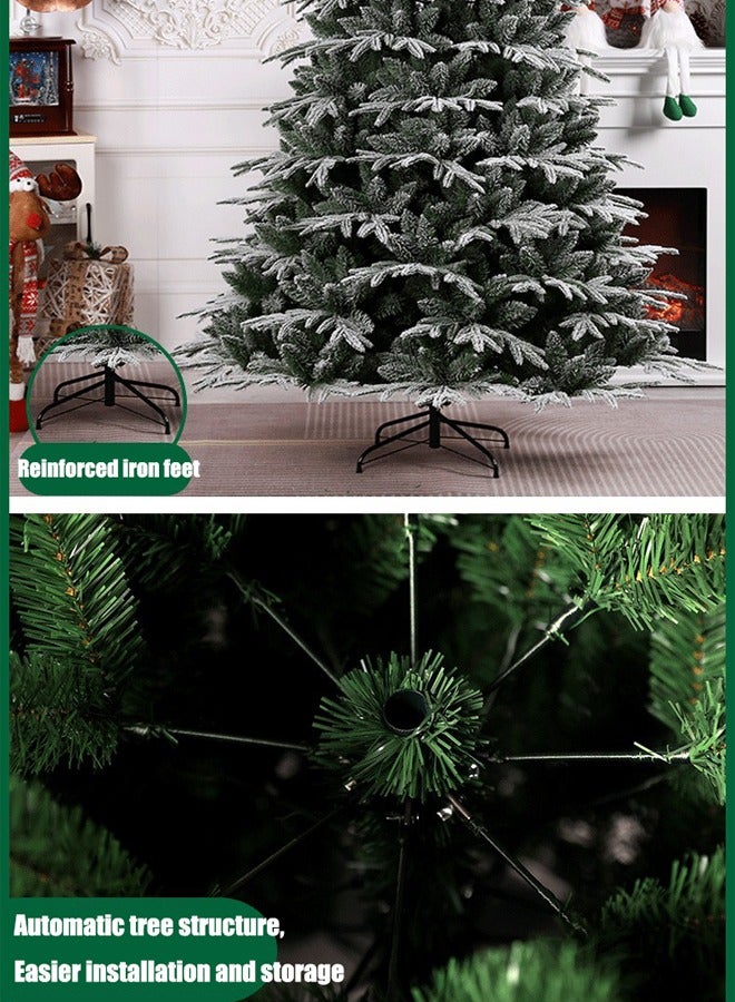 TAPIT Christmas Tree Artificial Snow Flocked Pine Tree Premium PVC Xmas Tree with Solid Metal Stand Premium Hinged Ideal for Indoor Outdoor Ornaments Home Office Party Festival Decor - Image 2