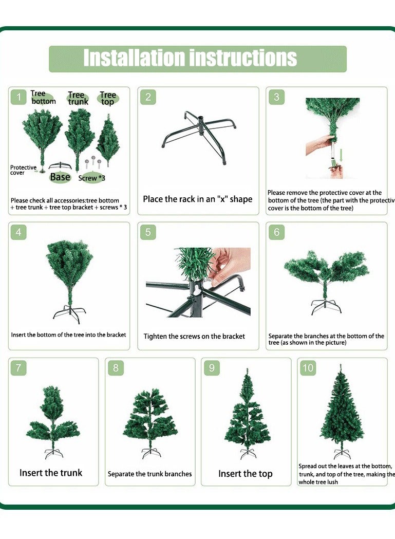 TAPIT Christmas Tree Artificial Snow Flocked Pine Tree Premium PVC Xmas Tree with Solid Metal Stand Premium Hinged Ideal for Indoor Outdoor Ornaments Home Office Party Festival Decor - Image 4