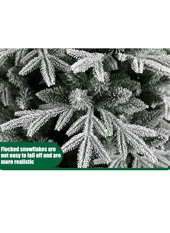 TAPIT Christmas Tree Artificial Snow Flocked Pine Tree Premium PVC Xmas Tree with Solid Metal Stand Premium Hinged Ideal for Indoor Outdoor Ornaments Home Office Party Festival Decor - Image 3