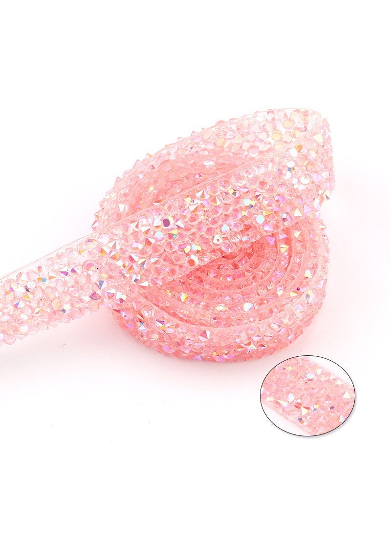 Resin Rhinestone Belt, Hotfix DIY Jewelry Trim Pink AB1 size = 0.91 m 