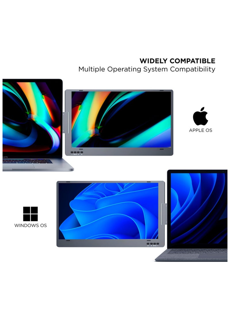 شاشة MetaDisplay MD1 ثلاثية محمولة لموسع شاشة الكمبيوتر المحمول وموسع الشاشة المزدوجة 14 بوصة FHD 1080P IPS (macOS/Windows)