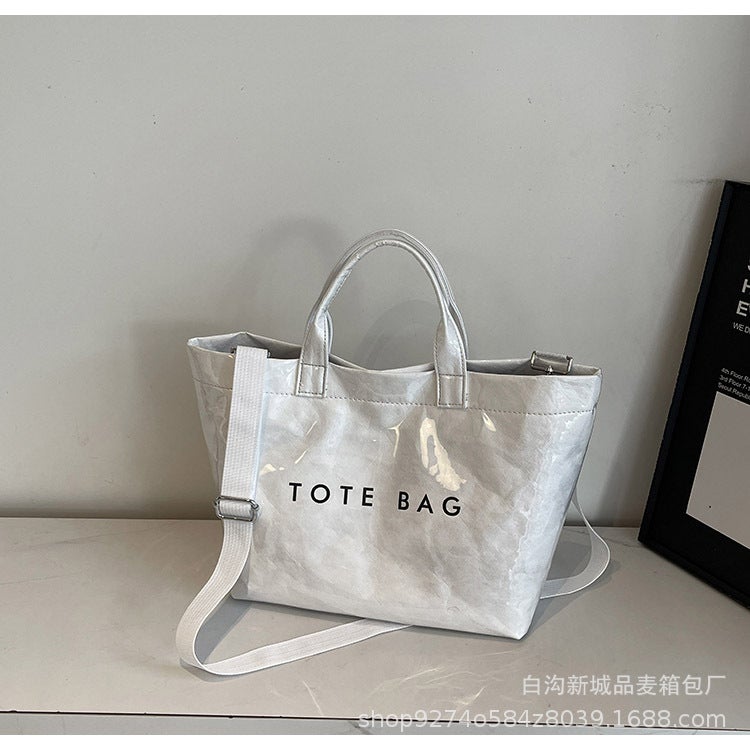 Large Capacity PU Tote Bag for Women – Fashionable Retro Commuter Satchel - Image 1