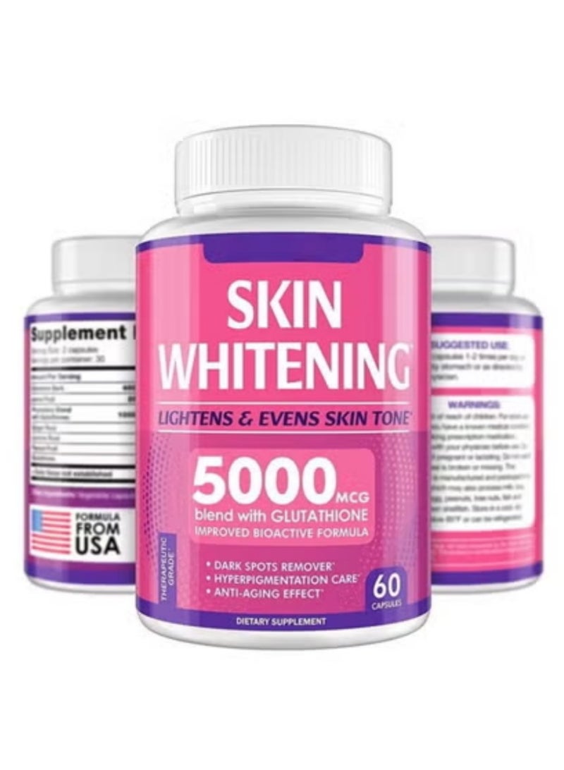 SKIN Radiant Glow Capsules – 5000mg Antioxidant Formula for Skin Clarity, Tone & Blemish Care (60 Capsules) - Image 1