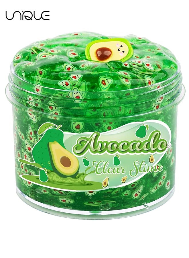 يونيك 70ML الأفوكادو واضح جيلي بريق الوحل، بسط الجاهزة كريستال الوحل فكرة تخفيف التوتر لعبة، DIY فقاعة الوحل الأطفال عيد ميلاد حزب توزيعات (أخضر) - Image 1