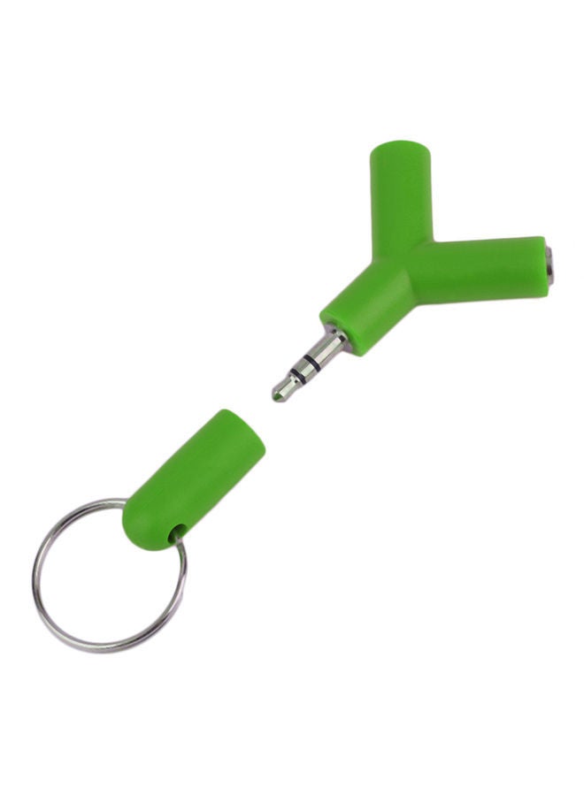 نيبمينينت وصلة صوت مزودة بمدخلين ومخرج واحد مزوّدة بحلقة مفاتيح أخضر