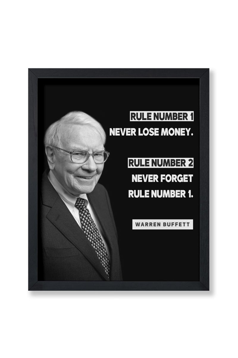 Poster Master Never Lose Money Poster - Warren Buffett Print - Motivational Art - Positive Quotes Art - Gift for Men & Women - Funny Inspiring Decor for Living Room or Office - 8x10 UNFRAMED Wall Art - Image 1