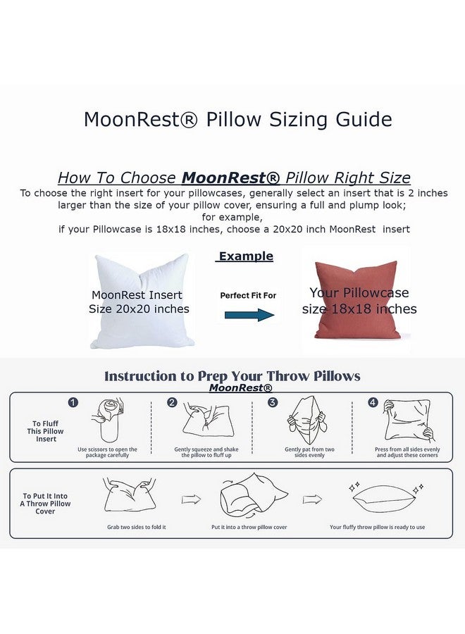 MoonRest® 19x19 Inch Synthetic Down Alternative Square Pillow Insert Form Stuffer for Sofa Shams, Decorative Throw Pillow, Cushion and Bed Pillow Stuffing - Hypoallergenic 19“X 19” - Image 5