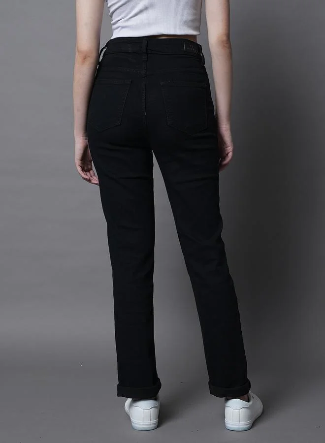 High Star  Women Black High Rise Straight Fit Jeans for Women | Best Price UAE