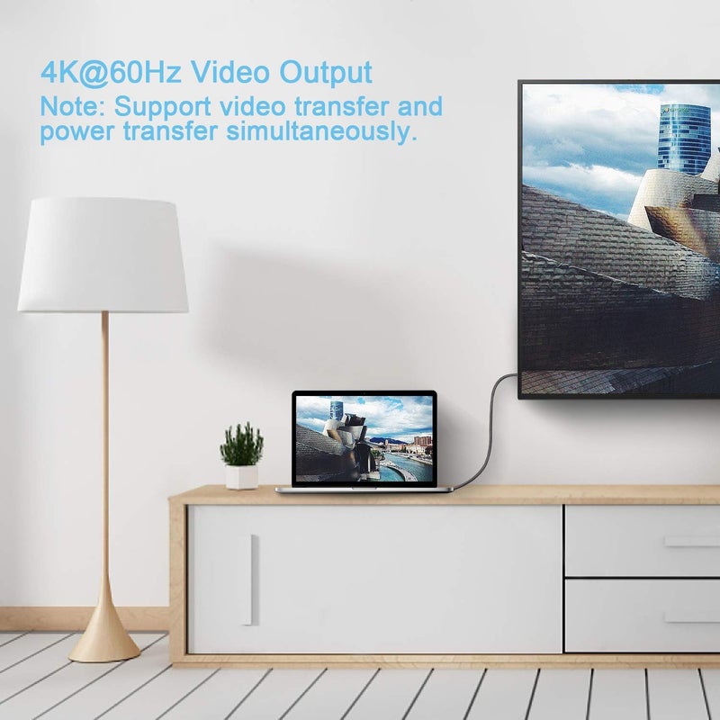 فاسجير كابل USB C إلى Type C، حزمتان من كابل USB 3.1 Type C Gen 2 للشحن السريع، توصيل طاقة 100W، نقل بيانات بسرعة 10Gbps، إخراج فيديو 4K@60Hz، متوافق مع أجهزة Type-C (أسود، 6 أقدام) - Image 4